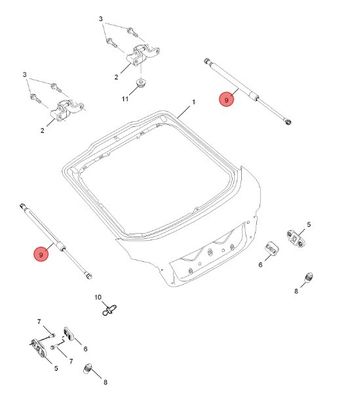 경쟁력있는 자동차 부품 가스 스프링 리프트 지원 팔 뒷문 MG6/MG6-12에 대한 Assy 유지