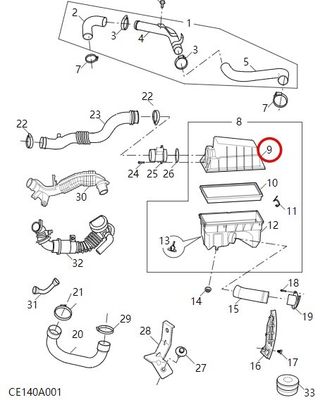 MAXUS EV80/FCV80/RV80B/V80 C00032808 C00002453용 유니버설 자동차용 공기 필터