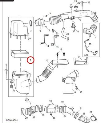 OEM NO C00016587 Maxus G10/G20 2.0T용 오리지널 유니버설 자동차 부품 공기 필터