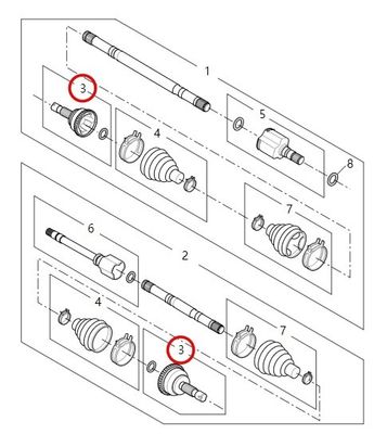 유니버설 자동차 예비 부품 MAXUS V80/A80/EV80/RV80C C00038612용 드라이브 샤프트 조립