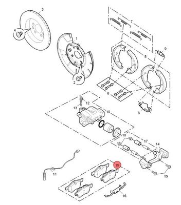 ROEWE SAIC 자동차 장착 MG6 RW 550/750 SFP90005A에 대한 후방 브레이크 패드 저렴