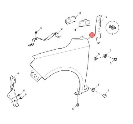 3kg MG3/MG3-14 10059578에 대한 자동차 부품 교체 오른쪽 앞 차 펜더를 제공